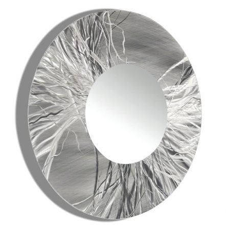 Sculptural Silver Mirror 104 XL