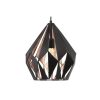 Vintage Collection GEOMETRIC contemporary ceiling pendant with black outer and copper inner