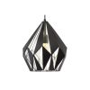 Vintage Collection GEOMETRIC contemporary ceiling pendant with black outer and silver inner